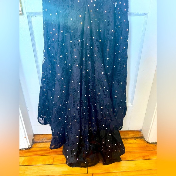 Jovani Rhinestone Gown, open low back, worn once, medium flowing train, like new - Picture 8 of 15